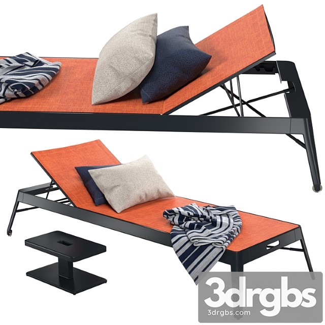 Tolix azur sun lounger + side table - thumbnail 1