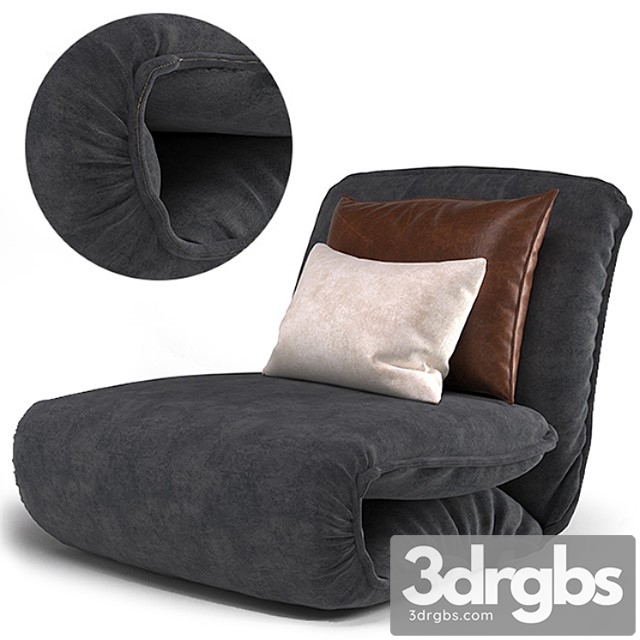 Velvet lounge armchair - thumbnail 1