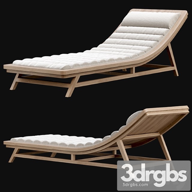 Wooden outdoor chaise lounge l15 - thumbnail 1