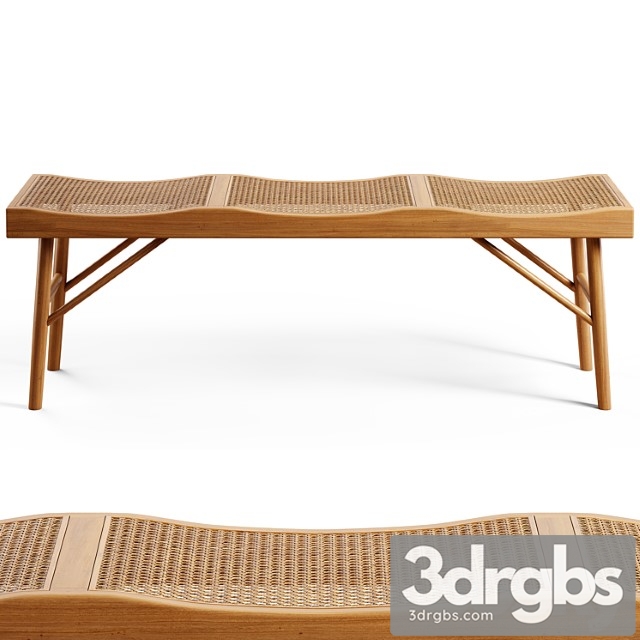 Zara home – the bench made of wood and rattan - thumbnail 1