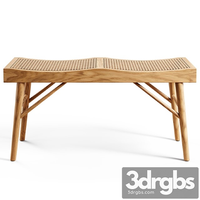 Zara home – the wood and rattan bench – medium - thumbnail 1