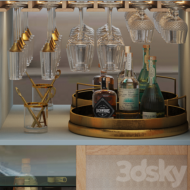 1st DIBS 21st Century Basjoo Bar Cabinet 3ds Max - thumbnail 3