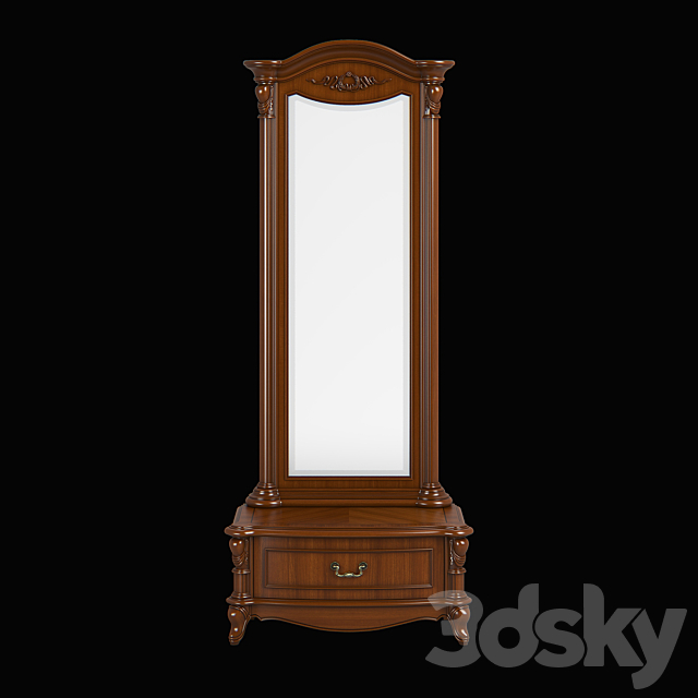 2616700 230-1 Carpenter Long mirror with drawer 847x450x2050 3ds Max - thumbnail 2