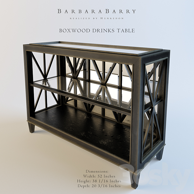 Barbara Barry BOXWOOD DRINKS TABLE 3ds Max - thumbnail 1