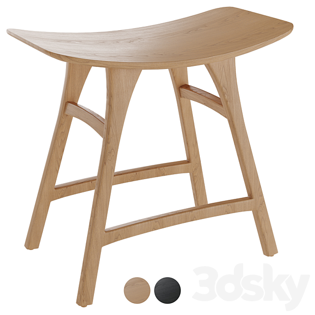 Bench and stool ANTWERP 3ds Max - thumbnail 1