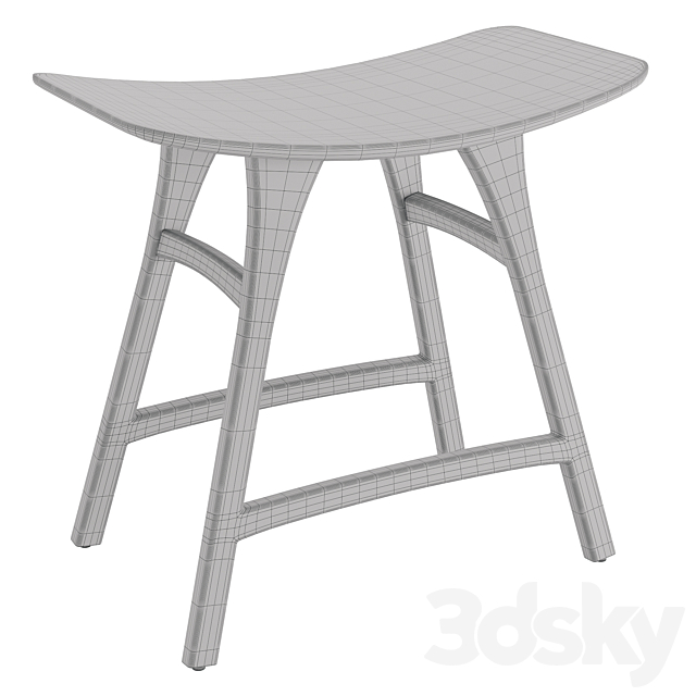 Bench and stool ANTWERP 3ds Max - thumbnail 3