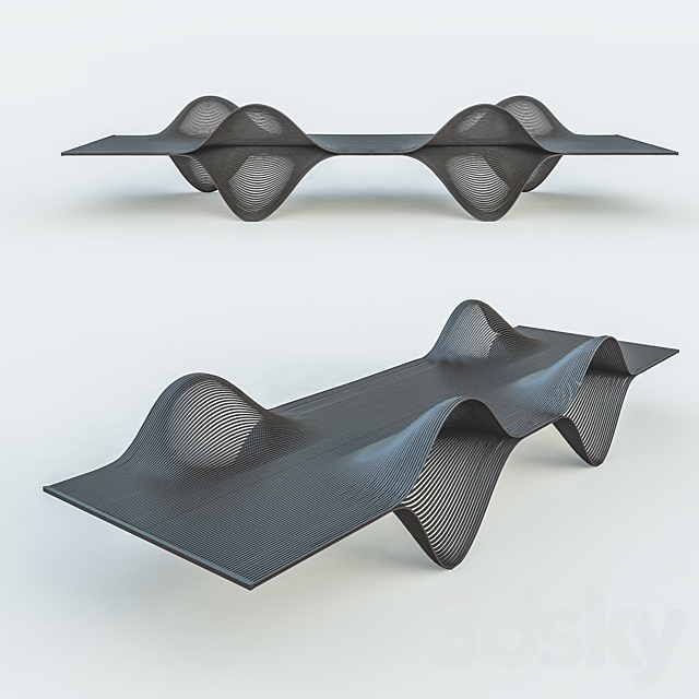 bench parametric 3ds Max - thumbnail 1