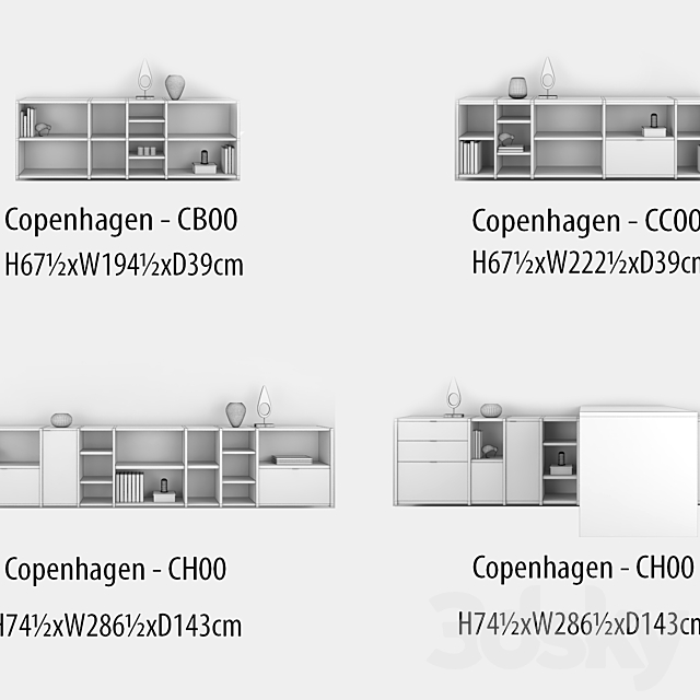 BoConcept Copenhagen wall system | set 8 3ds Max - thumbnail 3