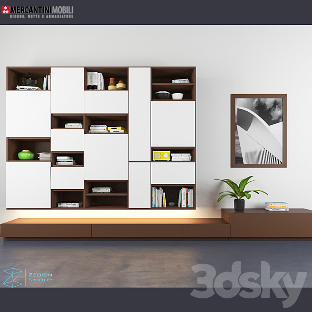 Bookcase 001 3ds Max - thumbnail 1