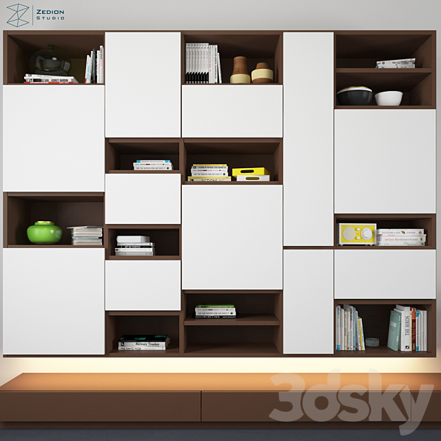 Bookcase 001 3ds Max - thumbnail 2