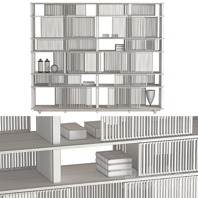 Bookcase Poltrona Frau Lloyd 3ds Max - thumbnail 3