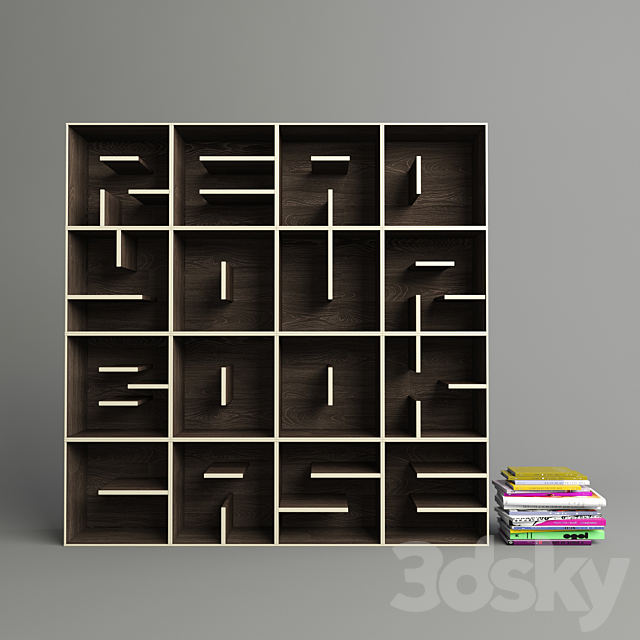 bookshelf Saporiti 3ds Max - thumbnail 1