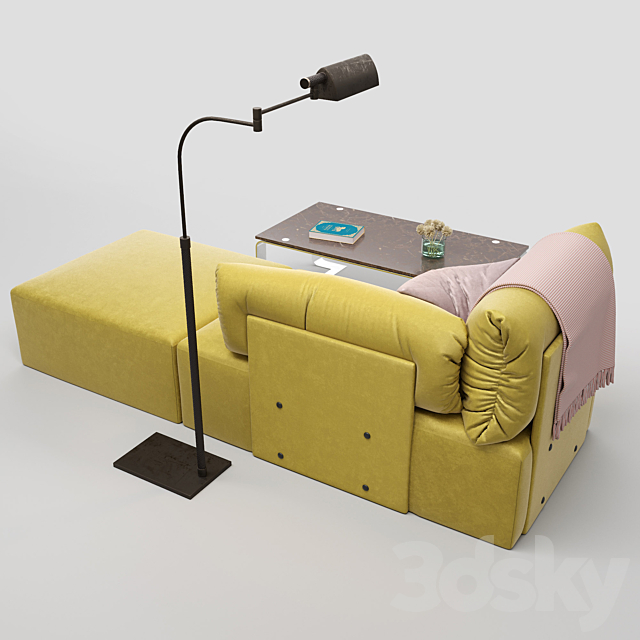 bottega veneta tassello sofa set 3ds Max - thumbnail 2