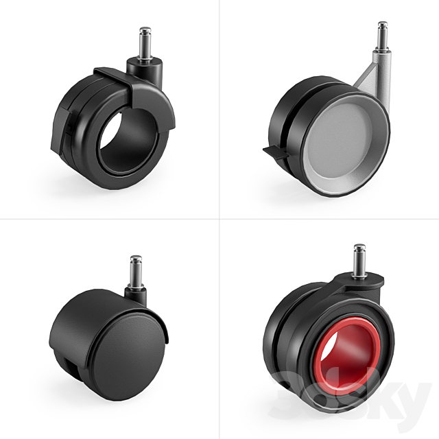 Casters set 3 3ds Max - thumbnail 1