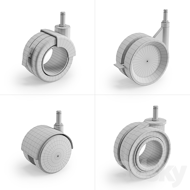 Casters set 3 3ds Max - thumbnail 2