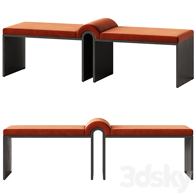 CB2 Arc bench 3ds Max - thumbnail 1