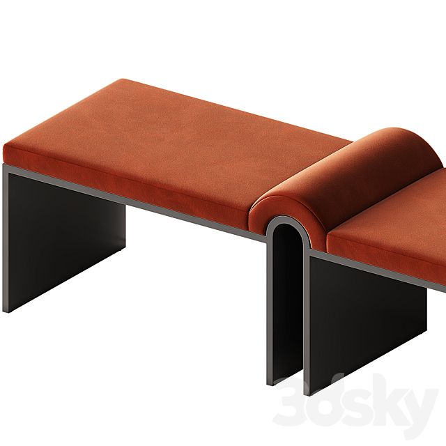 CB2 Arc bench 3ds Max - thumbnail 2