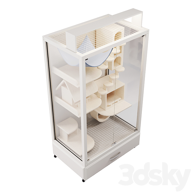 Chinchilla display case 3ds Max - thumbnail 2