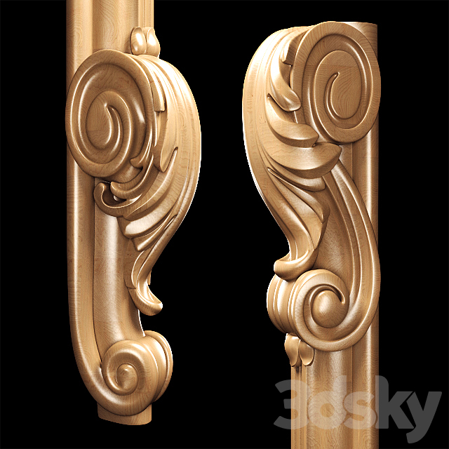 Classic carved leg 3ds Max - thumbnail 2