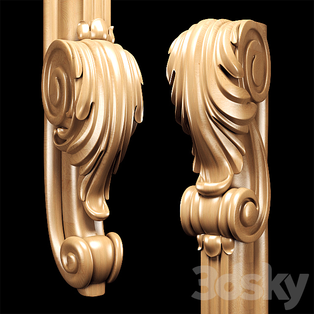 Classic carved leg 3ds Max - thumbnail 3