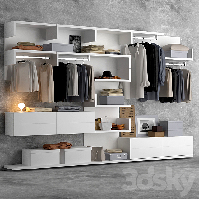 Closet Wardrobe Smart Bianco Alf 3ds Max - thumbnail 1