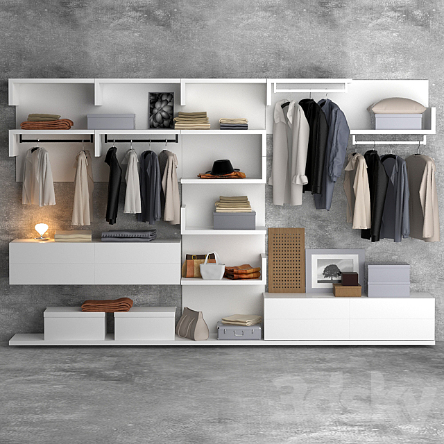 Closet Wardrobe Smart Bianco Alf 3ds Max - thumbnail 2