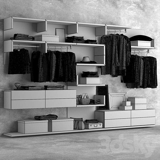 Closet Wardrobe Smart Bianco Alf 3ds Max - thumbnail 3