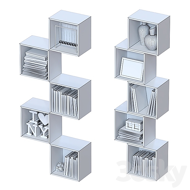 Combination wall cabinets IKEA Eket 5. 3ds Max - thumbnail 3