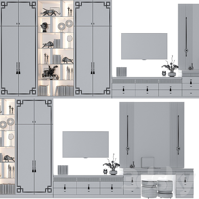 Composition in the bedroom_1 3ds Max - thumbnail 2