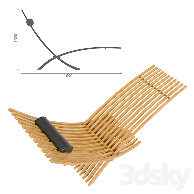 Deck chair Skargaarden Nozib 3ds Max - thumbnail 3