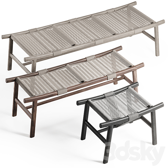 Frigerio – Huli Benches & Stool 3ds Max - thumbnail 3