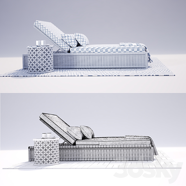 Furn Pacifica chaise lounge 3ds Max - thumbnail 3