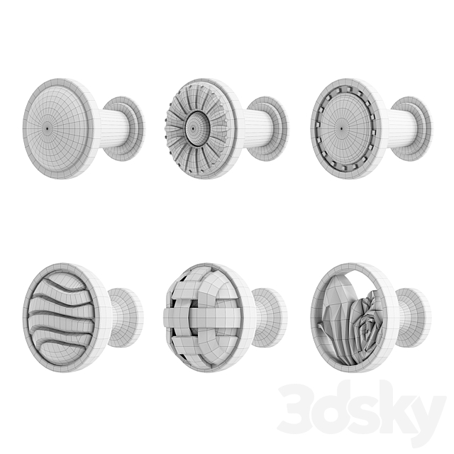 Furniture Handles Set 1 3ds Max - thumbnail 2