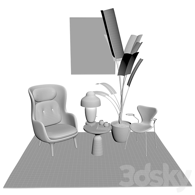 Furniture set 3ds Max - thumbnail 3