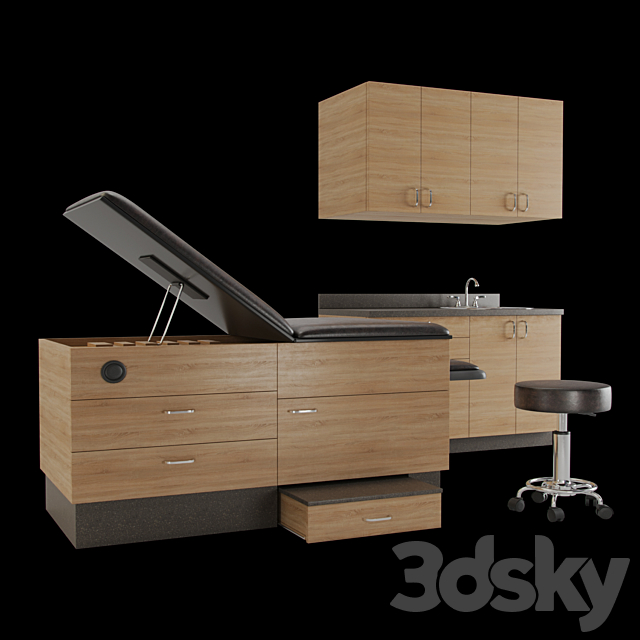 Goodtime Medical furniture set 3ds Max - thumbnail 1