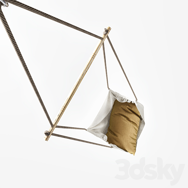 Hanging chair Hammock 3ds Max - thumbnail 3