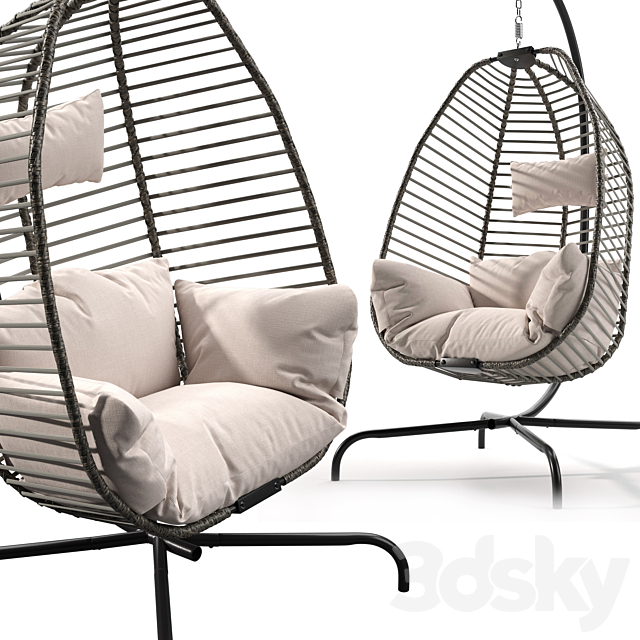 Hanging chair with frame 3ds Max - thumbnail 1