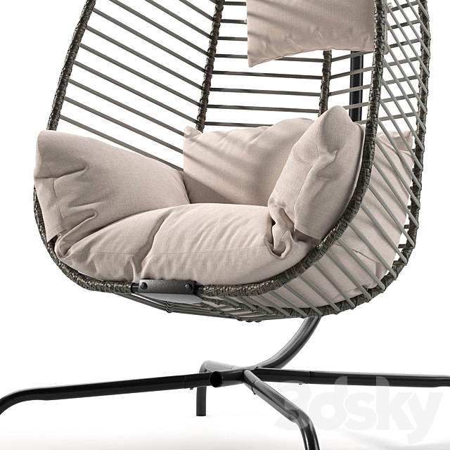 Hanging chair with frame 3ds Max - thumbnail 3