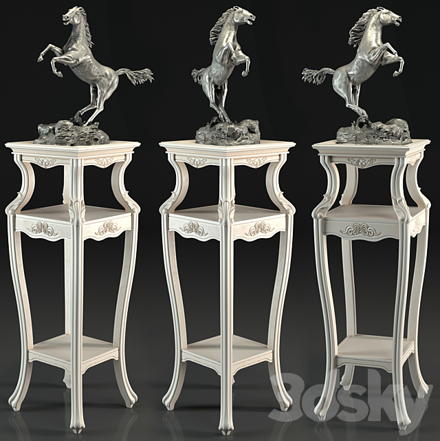 Horse sculpture flower stand 3ds Max - thumbnail 1