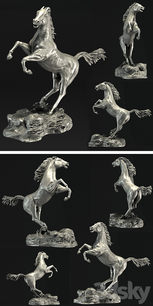 Horse sculpture flower stand 3ds Max - thumbnail 2