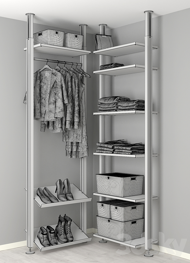 IKEA ELVARLI storage system 3ds Max - thumbnail 3