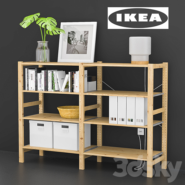 IKEA IVAR with decor 3ds Max - thumbnail 1