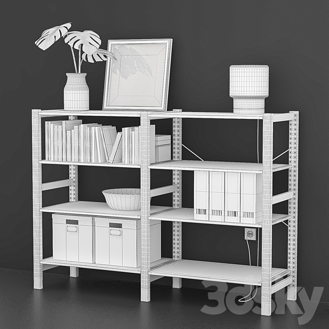 IKEA IVAR with decor 3ds Max - thumbnail 2