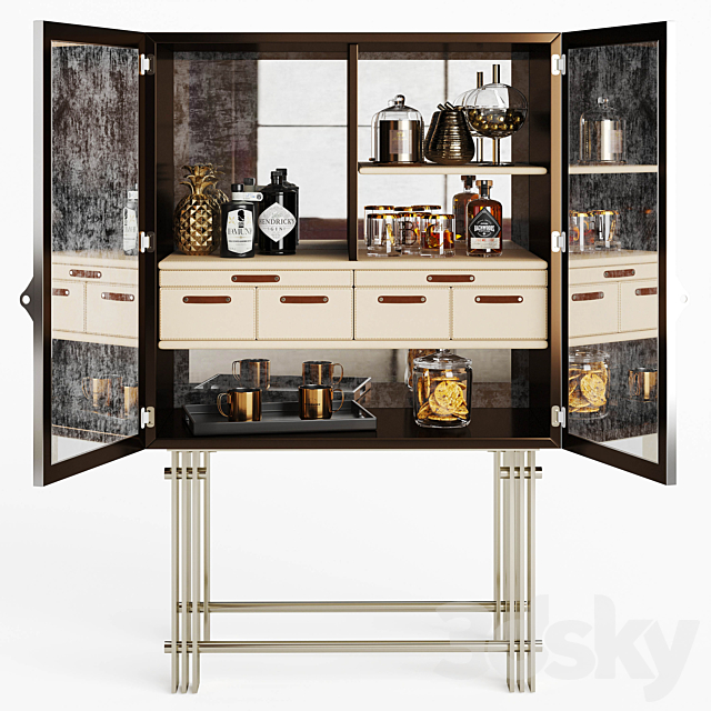 Inedito Asnaghi Vivara Bar cabinet 3ds Max - thumbnail 1