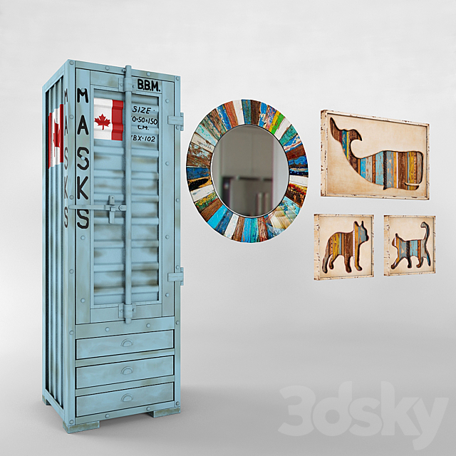 KARE set (foam paintings mirror) 3ds Max - thumbnail 1