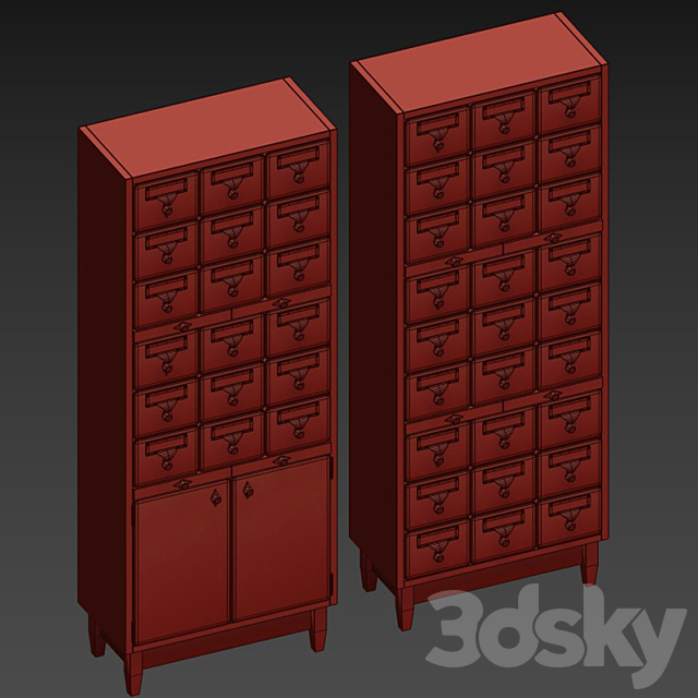 library cabinet 3ds Max - thumbnail 3