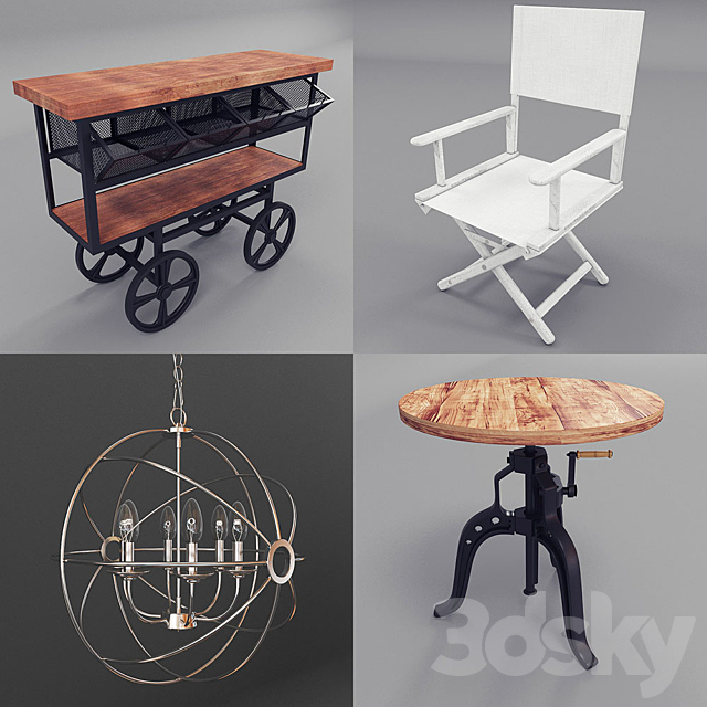 Loft (set of furniture) 3ds Max - thumbnail 2