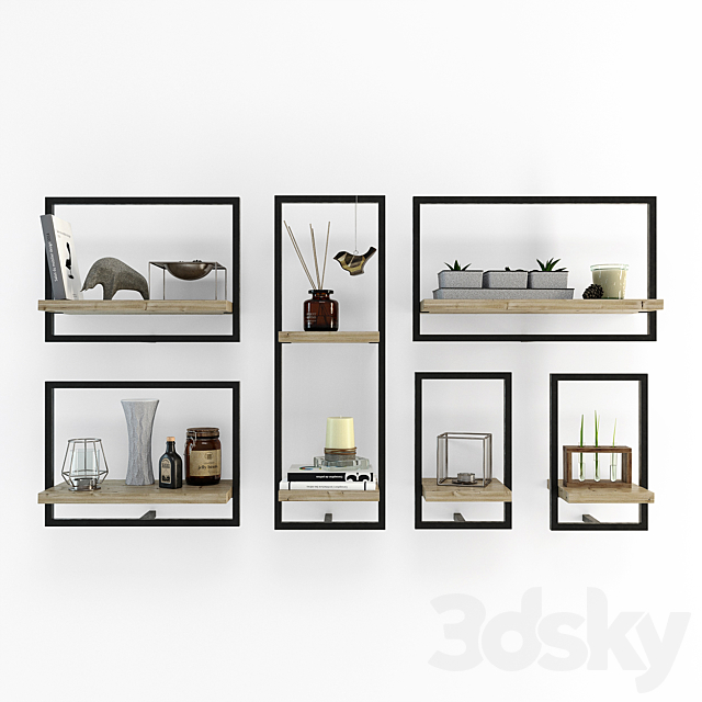 Loft style shelf 3ds Max - thumbnail 1