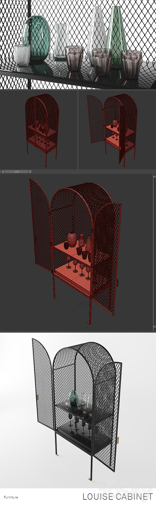 Louise Cabinet 3ds Max - thumbnail 3