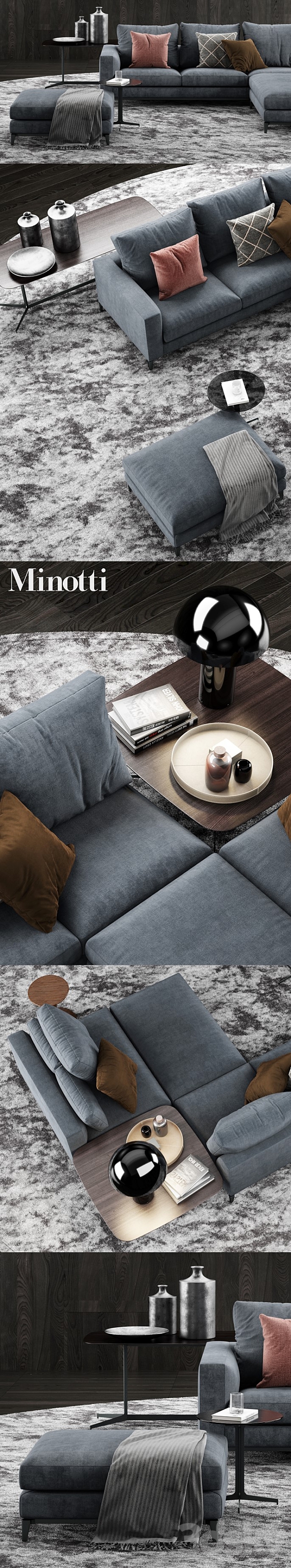 Minotti Andersen Sofa 2 3ds Max - thumbnail 2